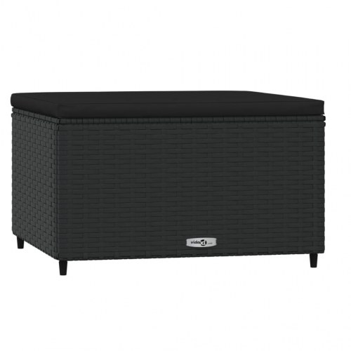Fodskamler til have 2 stk. med hynder polyrattan sort