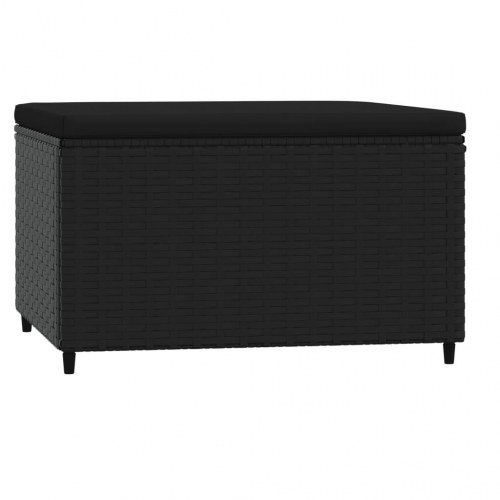Fodskamler til have 2 stk. med hynder polyrattan sort