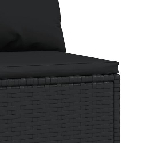 Midtermoduler til havesofa 2 stk. med hynder polyrattan sort