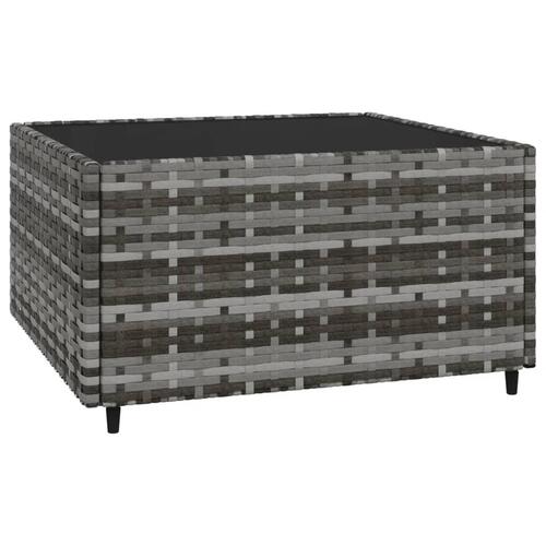 Loungesæt til haven 3 dele med hynder polyrattan grå