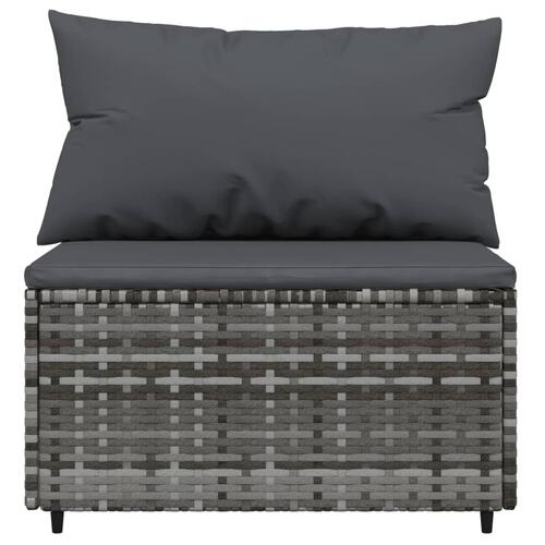 Midtermoduler til havesofa 2 stk. med hynder polyrattan grå