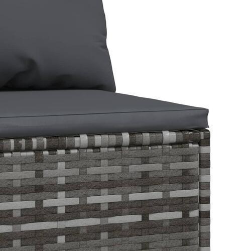 Midtermoduler til havesofa 2 stk. med hynder polyrattan grå