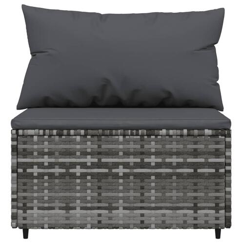 Loungesæt til haven 3 dele med hynder polyrattan grå