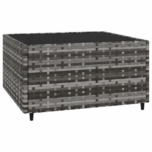 Loungesæt til haven 3 dele med hynder polyrattan grå