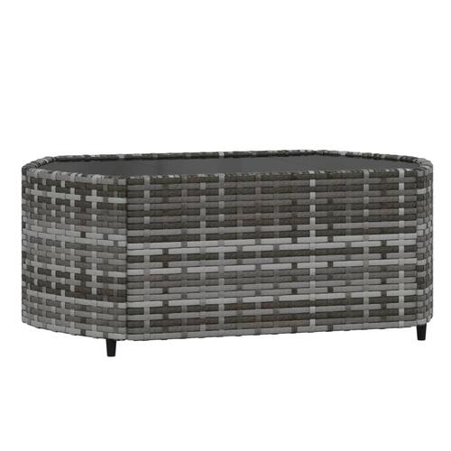 Loungesæt til haven 4 dele med hynder polyrattan grå
