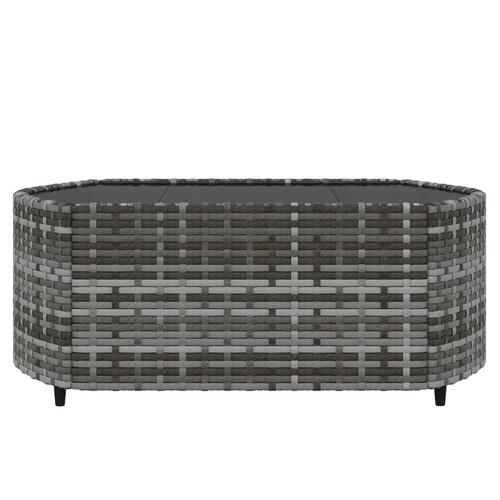 Loungesæt til haven 4 dele med hynder polyrattan grå