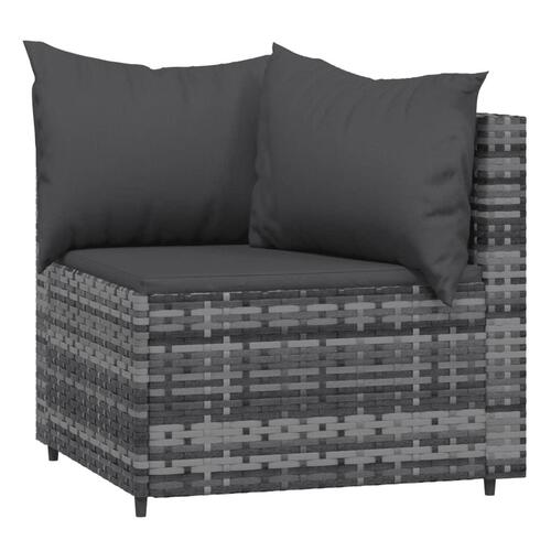 Hjørnemoduler til havesofa 2 stk. med hynder polyrattan grå