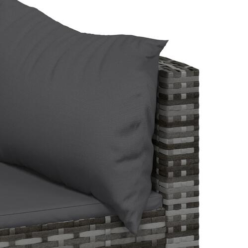 Hjørnemoduler til havesofa 2 stk. med hynder polyrattan grå