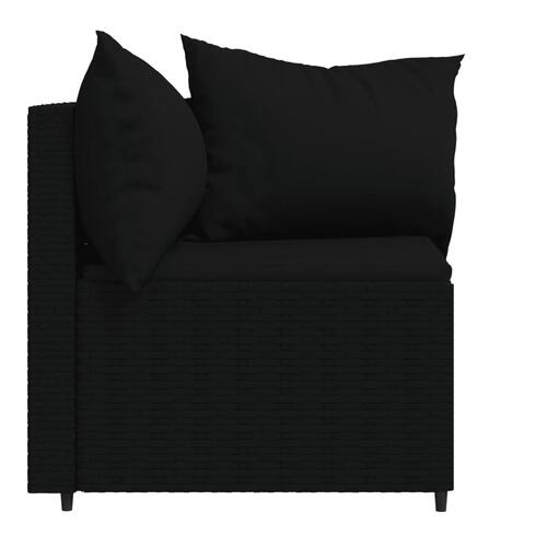 Hjørnemoduler til havesofa 2 stk. med hynder polyrattan sort