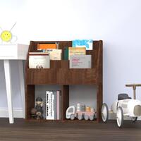 Magasinholder til børn 71x30x78,5 cm konstrueret træ brunt eg
