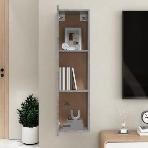 Væghængt tv-skab 30,5x30x110 cm grå sonoma-eg