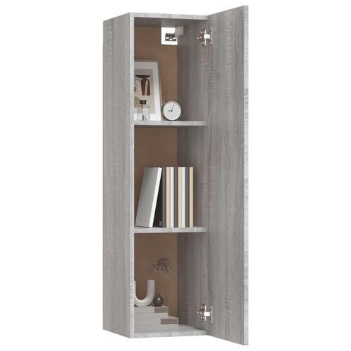 Væghængt tv-skab 30,5x30x110 cm grå sonoma-eg