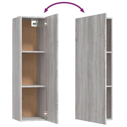 Væghængt tv-skab 30,5x30x110 cm grå sonoma-eg