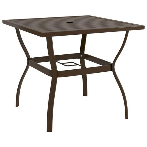 Havebord 81,5x81,5x72 cm stål brun
