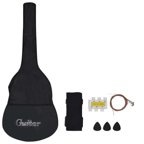 Klassisk guitarsæt 8 dele for begyndere 1/2 34" sort