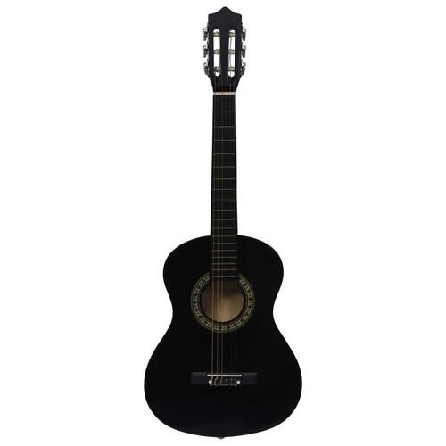 Klassisk guitarsæt 8 dele for begyndere 1/2 34" sort