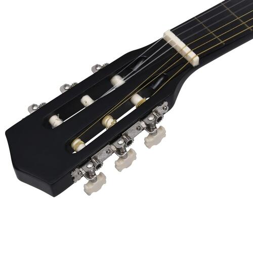 Klassisk guitarsæt 8 dele for begyndere 1/2 34" sort