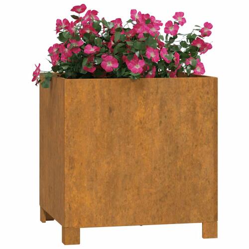 Plantekasse med ben 42x40x43 cm cortenstål rustfarvet