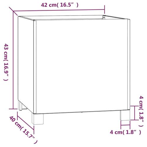 Plantekasse med ben 42x40x43 cm cortenstål rustfarvet