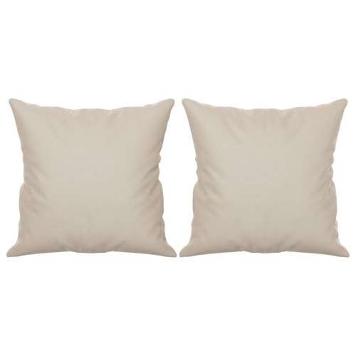 Pyntepuder 2 stk. 40x40 cm mikrofiberstof cremefarvet
