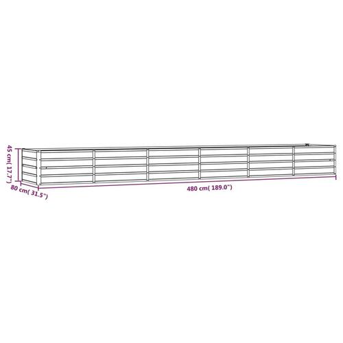 Højbed 480x80x45 cm cortenstål rustfarvet