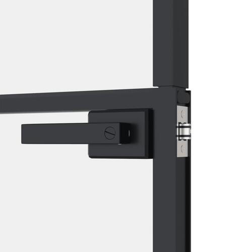 Dør 76x201,5 cm hærdet glas og aluminium sort