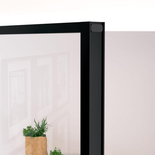 Dør 76x201,5 cm hærdet glas og aluminium sort