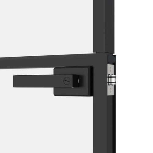 Dør 76x201,5 cm hærdet glas og aluminium sort