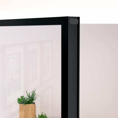 Dør 83x201,5 cm hærdet glas og aluminium sort