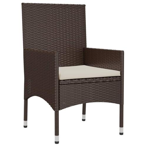 Loungesæt til haven 4 dele med hynder polyrattan brun
