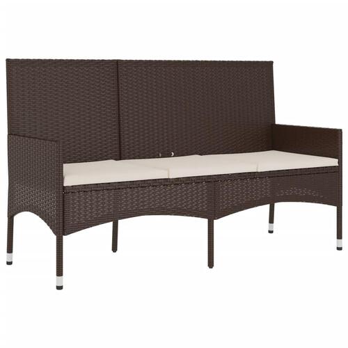 Loungesæt til haven 4 dele med hynder polyrattan brun