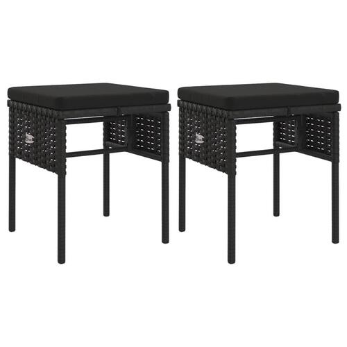 Loungesæt til haven 6 dele med hynder polyrattan sort
