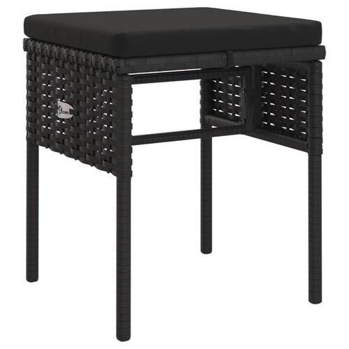 Loungesæt til haven 6 dele med hynder polyrattan sort