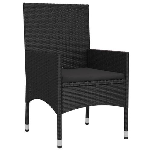 Loungesæt til haven 6 dele med hynder polyrattan sort