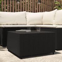 Havebord 50x50x30 cm firkantet polyrattan sort