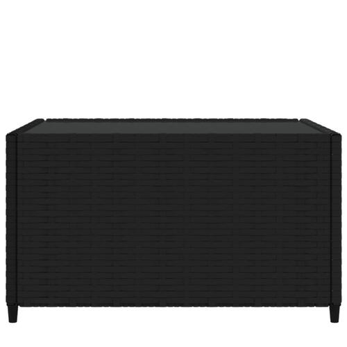 Havebord 50x50x30 cm firkantet polyrattan sort