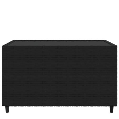 Havebord 50x50x30 cm firkantet polyrattan sort
