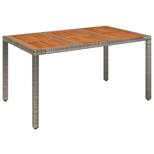 Spisebordssæt til haven 7 dele med hynder polyrattan grå