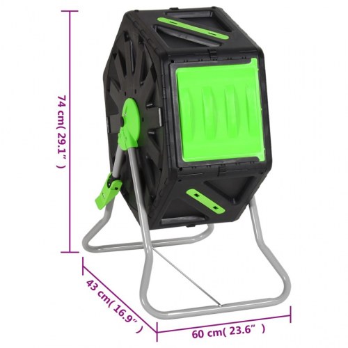Komposttromle 60x43x74 cm 70 l polypropylen