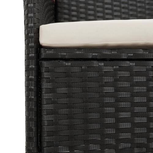 Havestole med hynder 4 stk. polyrattan sort