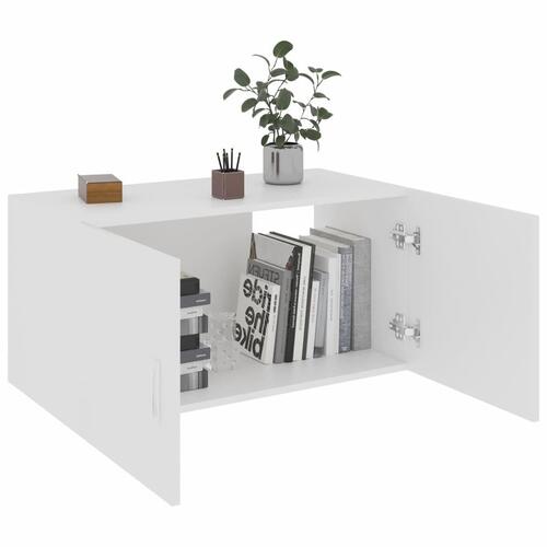 Vægskab 80x39x40 cm konstrueret træ hvid