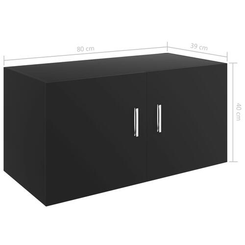 Vægskab 80x39x40 cm konstrueret træ sort