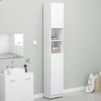 Badeværelsesskab 32x25,5x190 cm konstrueret træ hvid