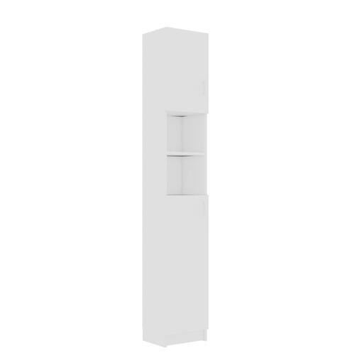 Badeværelsesskab 32x25,5x190 cm konstrueret træ hvid
