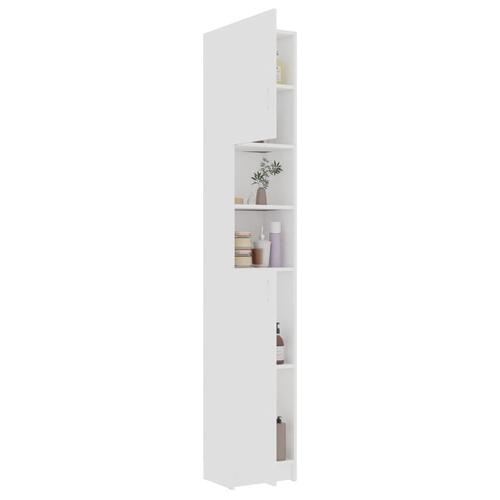 Badeværelsesskab 32x25,5x190 cm konstrueret træ hvid