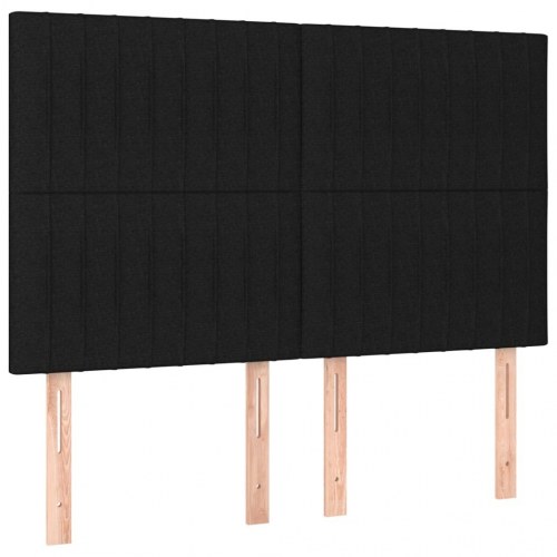 Kontinentalseng med madras 140x190 cm - stof, sort