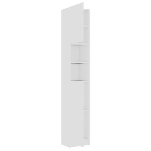 Badeværelsesskab 32x25,5x190 cm konstrueret træ hvid