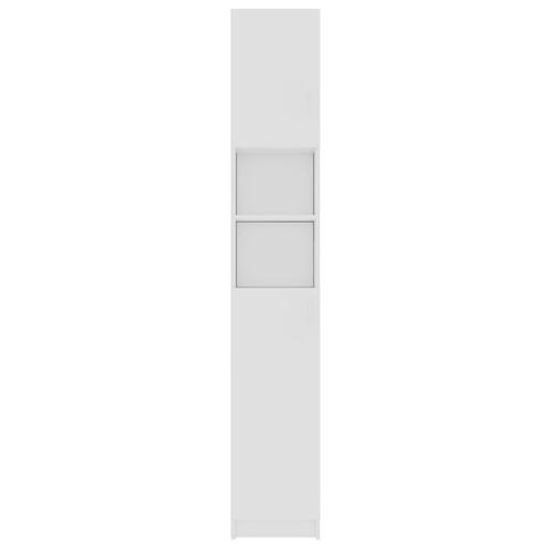 Badeværelsesskab 32x25,5x190 cm konstrueret træ hvid
