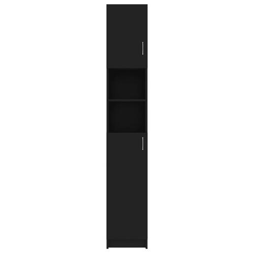 Badeværelsesskab 32x25,5x190 cm konstrueret træ sort