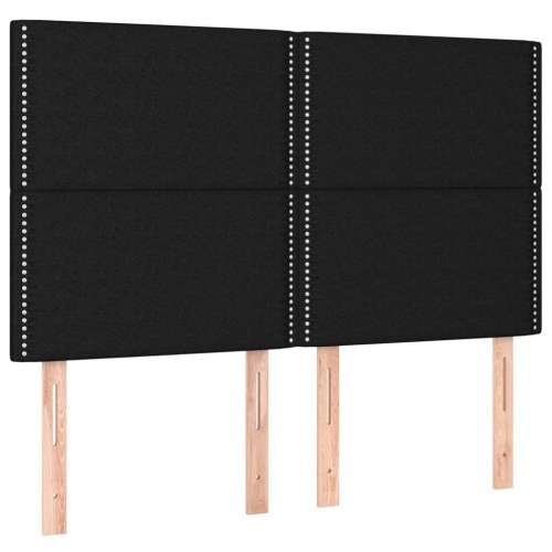 Kontinentalseng med madras 140×190 cm - stof, sort